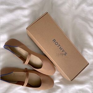 Rothy’s The Square Mary Jane Wren Brown Tan Women’s 9.5 Balletcore Flats EUC